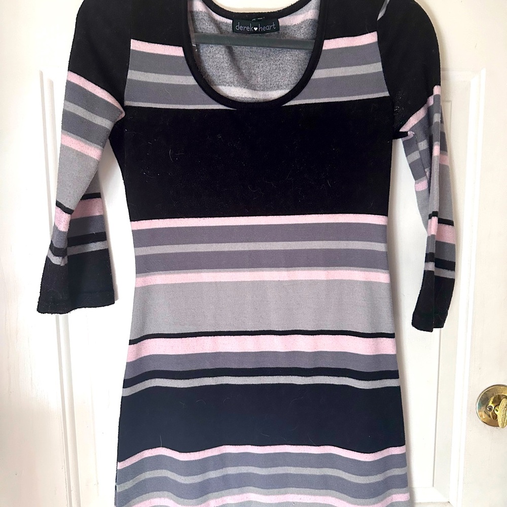 Black and pink sweater dress